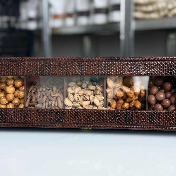 Luxury Dry Fruit Gift Box - Five-Star Snack Mix with Crunchy Popcorn Creamy Cashews Earthy Pine Nuts Rich Pistachios & Smooth Chocolate Balls