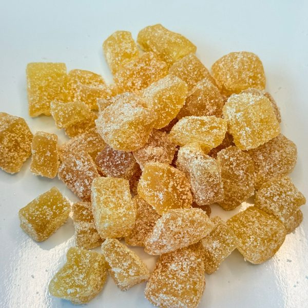 Crystallised Ginger Cubes with Caster Sugar - Sweet & Tangy Crunchy Snack - Ginger Pieces Crystalised - Ideal for Snacking & Candy Treats