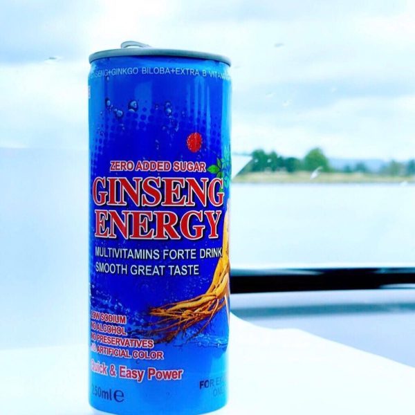 Ginseng Energy Drink 250ml - No Sugar, High Taurine, Vitamin B3, B6, B12, B5, Riboflavin, Carafeur Beverage